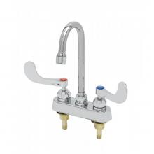 T&S Brass B-1110-187XWSC4 - 4'' Workboard Faucet, Deck Mount, Ceramas, Swivel Gooseneck, 1.5 GPM, 4'' Hand