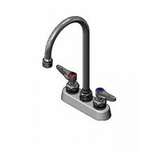 T&S Brass B-1110-5X-V22CR - 4'' Deck Mount Faucet, Ceramas, Lever Handles, Swivel Gooseneck w/ VR 2.2 GPM Aerator