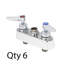 T&S Brass B-1110-CR-LNM - 4'' Deck Mount Workboard Faucet, Less Nozzle, Cerama, Lever Handles (QTY. 6)