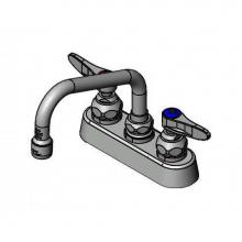 T&S Brass B-1110-XS-F12 - Workboard Faucet, 4'' Deck Mount, 6'' Swing Nozzle, 1.2GPM Aerator, Lever Hand