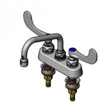 T&S Brass B-1110-XS-WH4 - 4'' Deck Mount Workboard Faucet, XS Inlets, 6'' Swing Nozzle, 4'' Wr