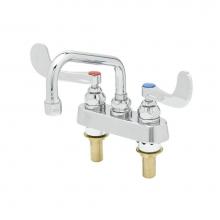 T&S Brass B-1110-XS-WH4 - 4'' Deck Mount Workboard Faucet, XS Inlets, 6'' Swing Nozzle, 4'' Wr