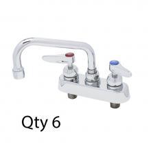 T&S Brass B-1111-CR-M - 4'' Workboard Faucet, Deck Mount, Ceramas, 8'' Swing Nozzle, Lever Handles (Qt