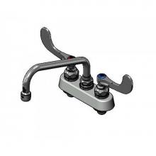 T&S Brass B-1111-WH4 - Workboard Faucet, Deck Mount, 4'' Centers, 8'' Swing Nozzle, 4'' Han