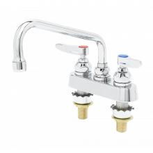 T&S Brass B-1111-XS - Workboard Faucet, Deck Mount, 4'' Centers, 8'' Swing Nozzle, Lever Handles, 2&