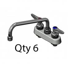 T&S Brass B-1112-CR-M - 4'' Workboard Faucet, Deck Mount, Ceramas, 10'' Swing Nozzle, Lever Handles (Q