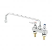 T&S Brass B-1113-XS - Workboard Faucet, Deck Mount, 4'' Centers, 12'' Swing Nozzle, Lever Handles, 2