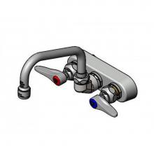T&S Brass B-1115-XS-F12 - Workboard Faucet, 4'' Wall Mount, 6'' Swing Nozzle, 1.2GPM Aerator, Lever Hand