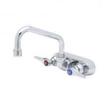 T&S Brass B-1115 - Workboard Faucet, Wall Mount, 4'' Centers, 6'' Swing Nozzle, Lever Handles