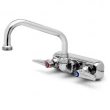 T&S Brass B-1116-M - Workboard Faucet, Wall Mount, 4'' Centers, 8'' Swing Nozzle, Lever Handles (Qt