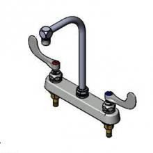 T&S Brass B-1120-04 - Workboard Faucet, 8'' Deck Mount, High-Arc Gooseneck, 4'' Wrist Handles, 2.2 G