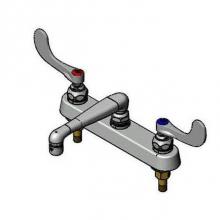 T&S Brass B-1120-0CS6-WH4 - Workboard Faucet, 8'' Deck Mount, 6'' Swivel Cast Spout, 2.2 GPM Aerator, 4&ap