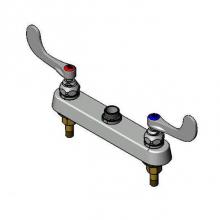 T&S Brass B-1120-LN-WH4 - Workboard Faucet, Deck Mount, 8'' Centers, 4'' Wrist-Action Handles, Less Nozz