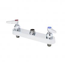 T&S Brass B-1120-LN - Workboard Faucet, Deck Mount, 8'' Centers, Lever Handles, Less Nozzle