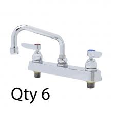 T&S Brass B-1120-M - Workboard Faucet, Deck Mount, 8'' Centers, 6'' Swing Nozzle, Lever Handles (Qt