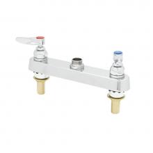 T&S Brass B-1120-XS-LN - Workboard Faucet, Deck Mount, 8'' Centers, Lever Handles, Ex-Long Inlet Shanks, Less Noz