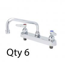 T&S Brass B-1121-M - Workboard Faucet, Deck Mount, 8'' Centers, 8'' Swing Nozzle, Lever Handles (Qt