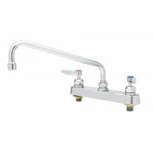 T&S Brass B-1123-CR - 8'' Deck Mount Workboard Faucet, 12'' Swing Nozzle w/ 2.2 GPM Aerator, Cerama,