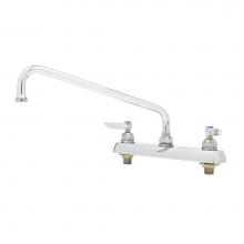 T&S Brass B-1123-M - Workboard Faucet, Deck Mount, 8'' Centers, 12'' Swing Nozzle, Lever Handles (Q