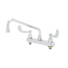 T&S Brass B-1123-WH4 - Workboard Faucet, 8'' Deck Mount, 12'' Swing Nozzle, 4'' Wrist-Actio