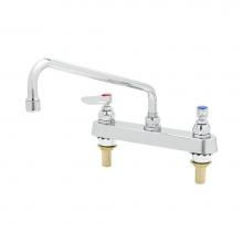T&S Brass B-1123-XS-F12 - Workboard Faucet, 8'' DeckMount, 12'' Swing Nozzle, 1.2GPM Aerator, Lever Hand