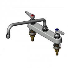 T&S Brass B-1123-XS - Workboard Faucet, Deck Mount, 8'' Centers, 12'' Swing Nozzle, Lever Handles, 2