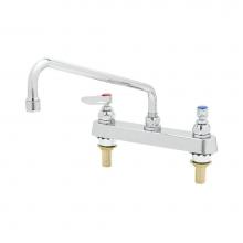 T&S Brass B-1123-XS - Workboard Faucet, Deck Mount, 8'' Centers, 12'' Swing Nozzle, Lever Handles, 2