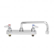 T&S Brass B-1123 - Workboard Faucet, Deck Mount, 8'' Centers, 12'' Swing Nozzle, Lever Handles