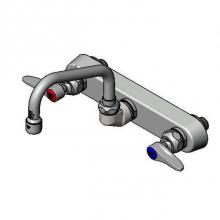 T&S Brass B-1125 - Workboard Faucet, Wall Mount, 8'' Centers, 6'' Swing Nozzle, Lever Handles