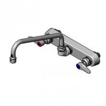 T&S Brass B-1127 - Workboard Faucet, Wall Mount, 8'' Centers, 10'' Swing Nozzle, Lever Handles