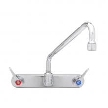 T&S Brass B-1128-CR - 8'' Wall Mount Workboard Faucet, 12'' Swing Nozzle w/ 2.2 GPM Aerator, Cerama,