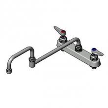 T&S Brass B-1132 - Workboard Faucet, Deck Mount, 8'' Centers, 18'' Double Joint Nozzle, Lever Han