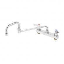 T&S Brass B-1132 - Workboard Faucet, Deck Mount, 8'' Centers, 18'' Double Joint Nozzle, Lever Han