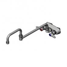 T&S Brass B-1135 - Workboard Faucet, Wall Mount, 3-1/2'' Centers, 18'' Double Joint Nozzle, Lever
