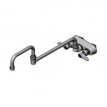 T&S Brass B-1135 - Workboard Faucet, Wall Mount, 3-1/2'' Centers, 18'' Double Joint Nozzle, Lever