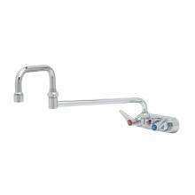 T&S Brass B-1136-CR - 4'' Workboard Faucet, Wall Mount, Ceramas, 18'' Double Joint Nozzle, Lever Han