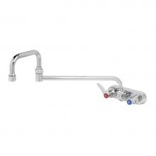 T&S Brass B-1136 - Workboard Faucet, Wall Mount, 4'' Centers, 18'' Double Joint Nozzle, Lever Han