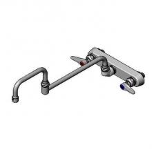 T&S Brass B-1137 - Workboard Faucet, Wall Mount, 8'' Centers, 18'' Double Joint Nozzle, Lever Han