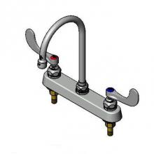 T&S Brass B-1139 - Workboard Faucet, Deck Mount, 8'' Centers, Swivel Gooseneck, Wrist Handles, 2.2 GPM Aera