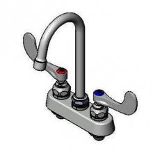 T&S Brass B-1141-02A-WH4 - 4'' Deck Mount Workboard Mixing Faucet, Swivel Gooseneck w/ 2.2 GPM Aerator, 4'&apo
