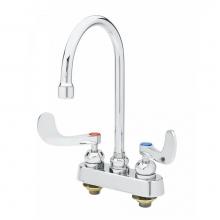 T&S Brass B-1141-04-CR - Workboard Faucet, Deck Mount, 4'' Centers, Swivel Gooseneck, CV-Ceramas, 4'' H