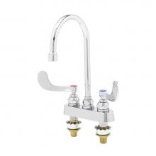 T&S Brass B-1141-04XS-F12 - Workboard Faucet, 4'' DeckMount, 6'' Swivel Gooseneck, 1.2GPM Aerator, 4'