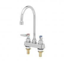 T&S Brass B-1141-XS-F12 - Workboard Faucet, 4'' Deck Mount, 6'' Swivel Gooseneck, 1.2 GPM Aerator, Lever