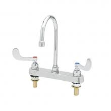 T&S Brass B-1142-04XS-F12 - Workboard Faucet, 8'' DeckMount, 6'' Swivel Gooseneck, 1.2GPM Aerator, 4'