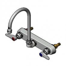 T&S Brass B-1147 - Workboard Faucet, Wall Mount, 8'' Centers, Swivel Gooseneck, Lever Handles