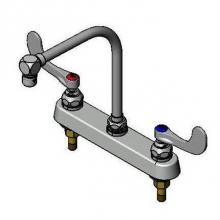 T&S Brass B-1149 - Workboard Faucet, 8'' Deck Mount, High-Arc Gooseneck, 4'' Wrist Handles, 2.2 G