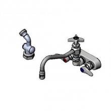 T&S Brass B-1156 - Workboard Faucet, Wall Mount, 4'' Centers, 8'' Swing Nozzle w/Diverter, Hose,