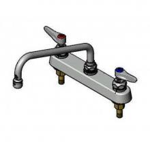 T&S Brass B-1164 - 8'' Deck Mount Workboard, 1/2'' NPT Shanks, 10'' Swing Nozzle, 2.2 G
