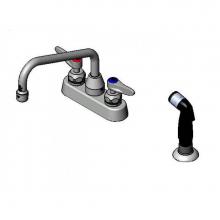 T&S Brass B-1171-CR - 4'' Workboard Faucet, Deck Mount, Ceramas, 8'' Swing Nozzle, Diverter, Hose, S