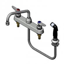 T&S Brass B-1172 - Workboard Faucet, Deck Mount, 8'' Centers, 8'' Swing Nozzle, Diverter, Hose &a